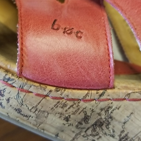 💕BOC💕 Leather Floral Cork Platform Sandal Wedge - Picture 11 of 14